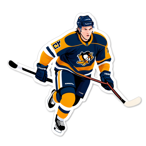 Travis Konecny - Hokejový hráč v zlatém dresu