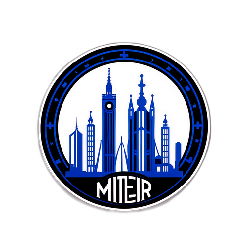 Inter Milan Logo med Milano Skyline