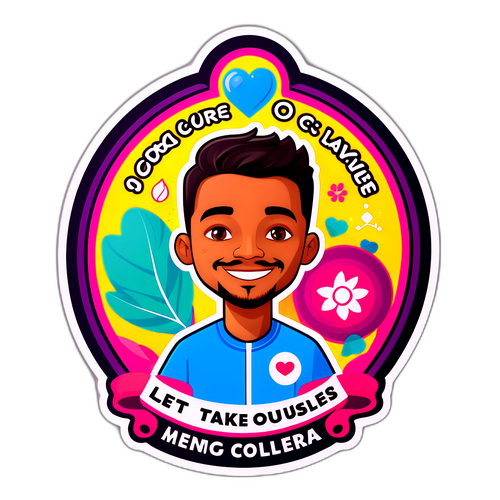 Una calcomanía de Thiago Medina con un diseño conceptual sobre la salud y el bienestar