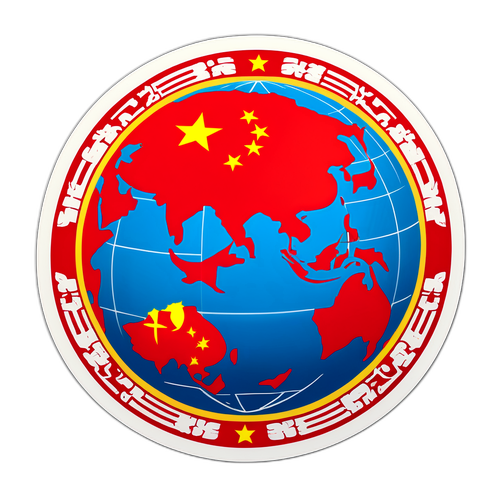 象征各国共同发展的中国国旗地球仪