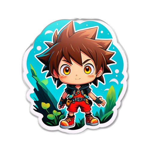 एक प्यारी, साहसी पात्र के लिए स्टिकर डिज़ाइन