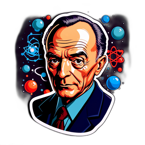 Oppenheimer Silhouet met Atomen