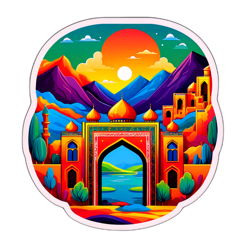 Konstnärlig representation av iransk landskap