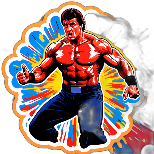 Ikonisches Bild von Sylvester Stallone in Aktion