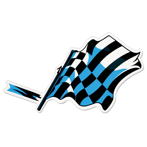 レースの興奮を表現するチェック柄の旗デザイン