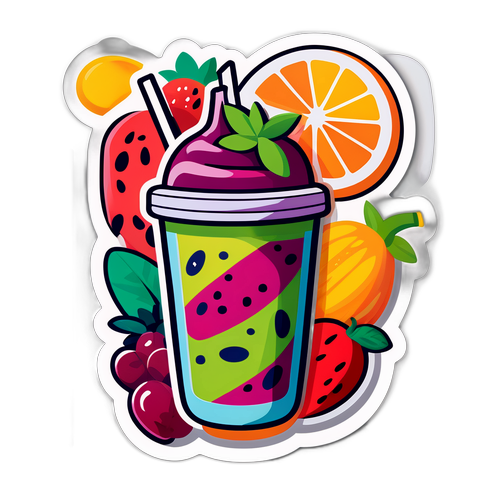 Sticker cu smoothie colorat