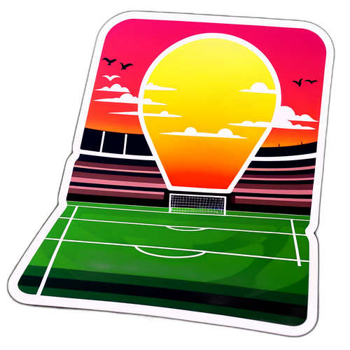 Sticker cảnh hoàng hôn trên sân bóng