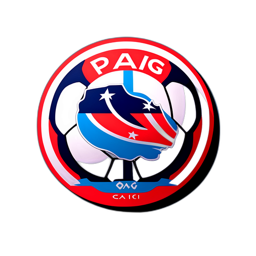 파리 생제르맹과 마르세유 매치 테마의 하모니 디자인 축구공 스티커