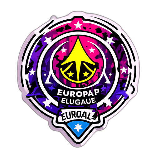 עיצוב שיק של לוגו הליגה האירופית בשילוב אלמנטים של גרפיטי אורבני