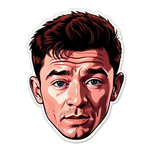 Sticker af Barry Keoghan i moderne, kunstnerisk stil