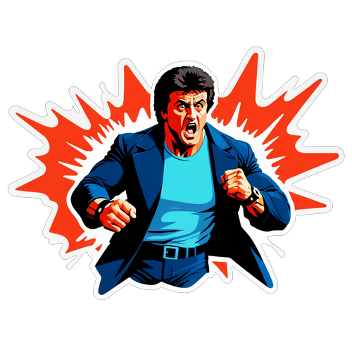Ikonisches Actionbild von Sylvester Stallone