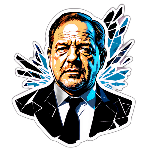 Advarselssticker med brudt glas og silhouette