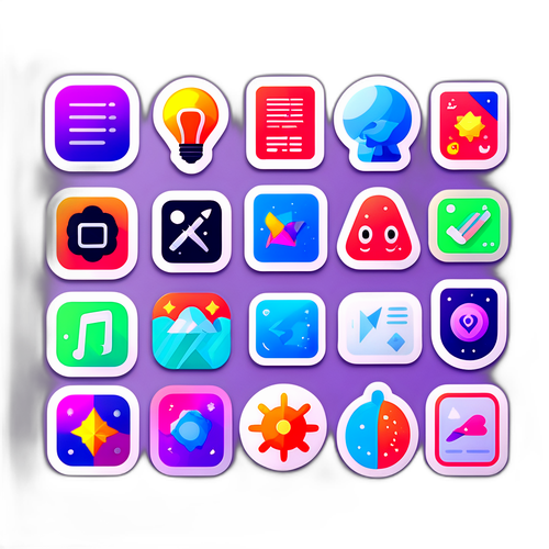 สติกเกอร์ iOS 26 ที่มีไอคอนของแอปพลิเคชันใหม่ในสไตล์ดิจิทัล