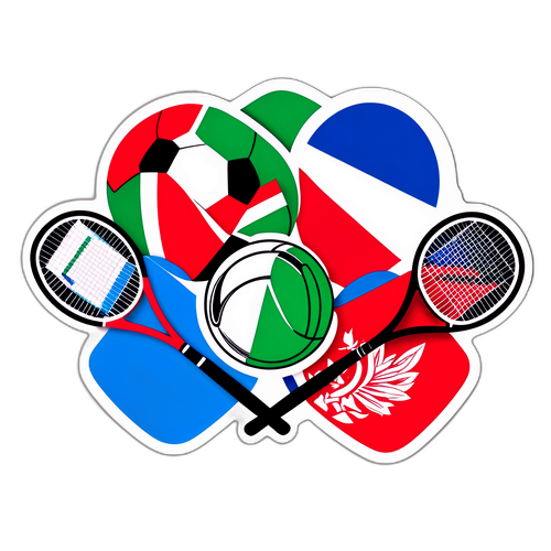 Italia og Estland Sport Sticker