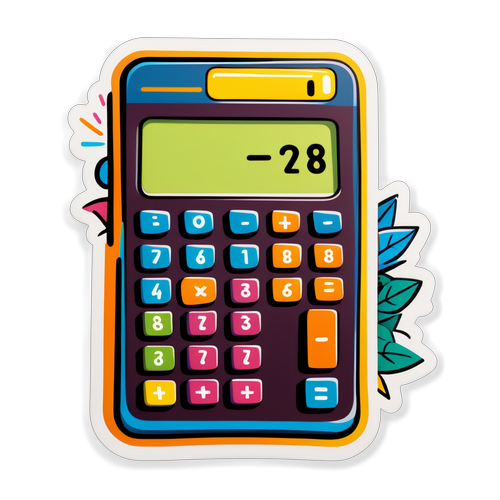 Playful Calculator Doodle Sticker