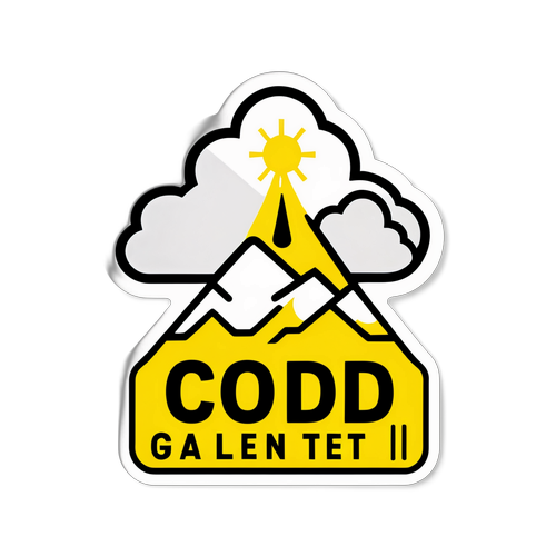 Sticker cu semn de alertă galben pentru 'cod galben'