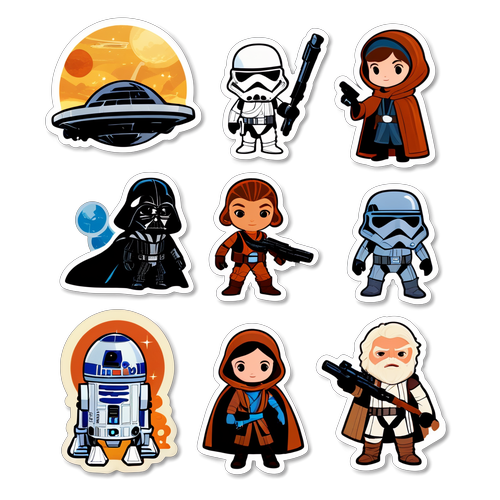 Stickers przedstawiające sceny i postacie z Andora