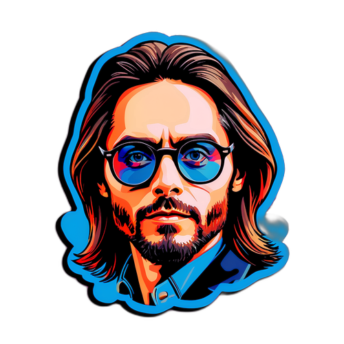 Ilustrace Jareda Leta v pop-art stylu