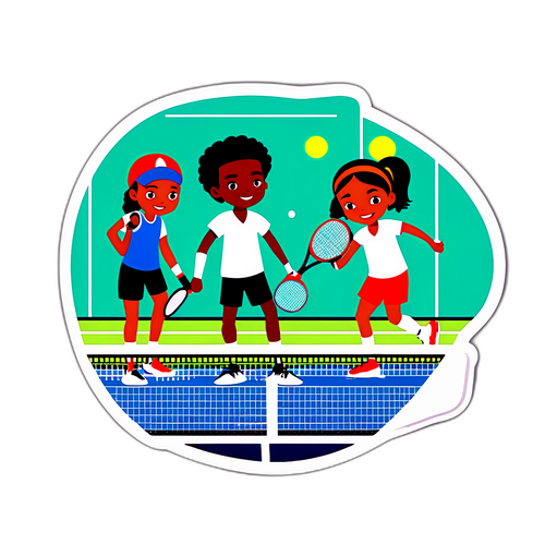 Joueurs de tennis jeunes en entraînement