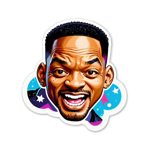 Un autocolant cu o caricatură a lui Will Smith