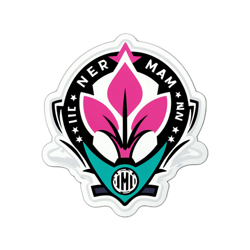 Logo Inter Miami z elementami futbolu i stylu Miami