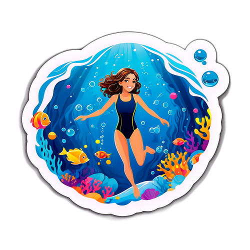 Adesivo vibrante di Pellegrini Federica sott'acqua