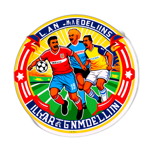Vintage Llaneros vs Medellín Football Match Sticker