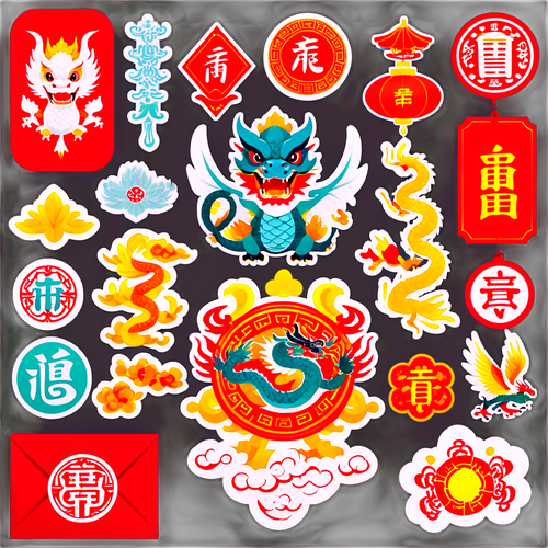 中式文化貼紙