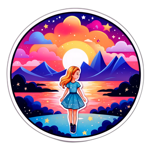 Spektakulær solnedgang med drømmelandskap