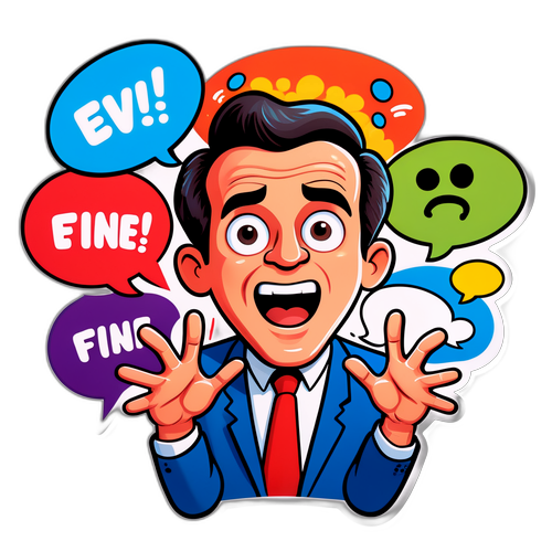 En leken tegneserie av Randy Fine i livlig debatt