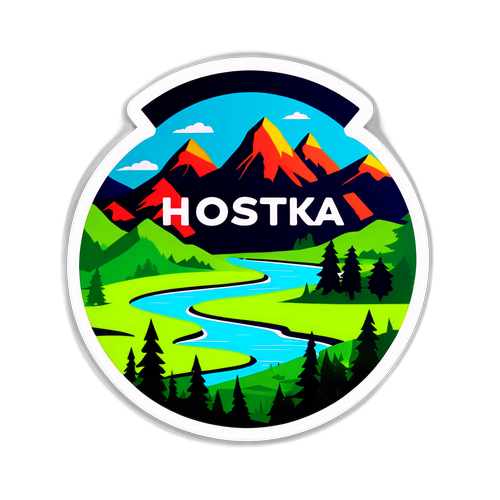 Яскрава наліпка з написом 'Шостка'