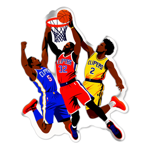 Clippers Dunk Action Sticker