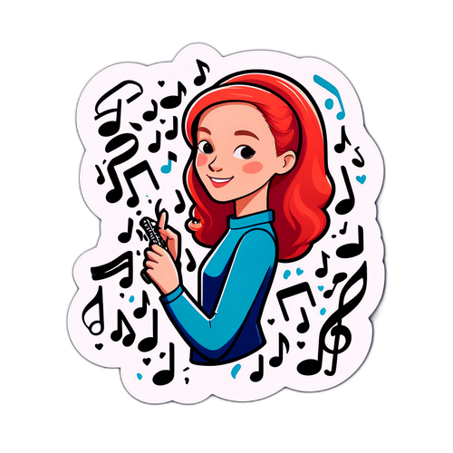 Sticker av Sigrid Borge med musikalske noter