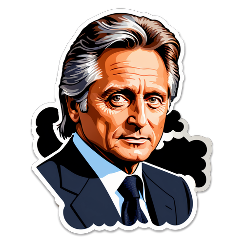 Lebendiges Filmplakat-Sticker von Michael Douglas