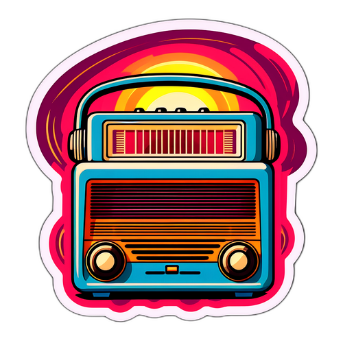 Adesivo Retro di Radio Vintage