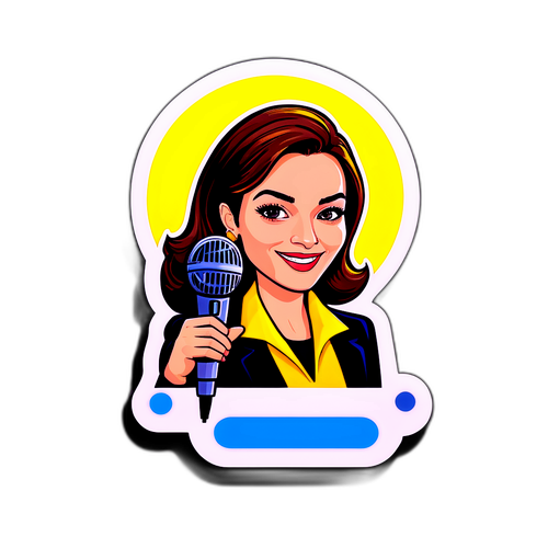 Sticker représentant Léa Salamé dans un studio de télévision