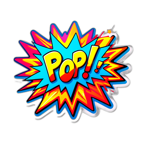 Sticker ng Comic na Eksplosyon na may salitang 'POP!'