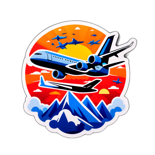 Návrh samolepky s letadly na téma "il volo"