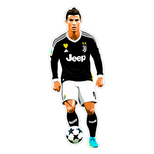 Sticker z Cristiano Ronaldo w kolorach Juventusu