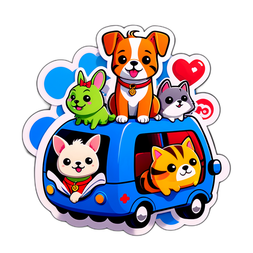 สัตว์เลี้ยงการ์ตูนที่เชื่อมต่อกับการเดินทางทางอากาศ