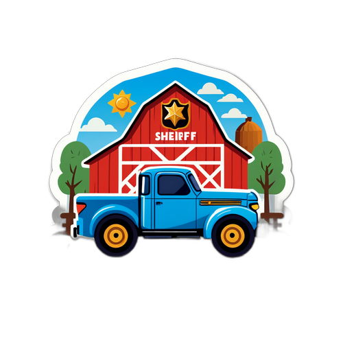 Rural Sheriff Scene Sticker