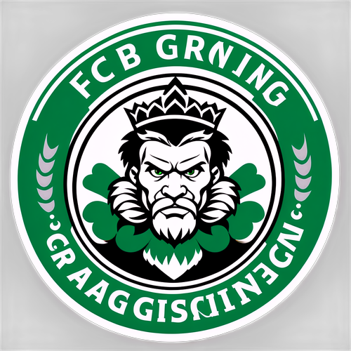 Illustratie van een aantrekkelijk ontwerp van FC Groningen met het Heracles-logo en de kernwaarden van de club