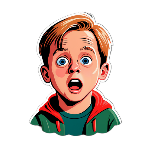 Kedves, játékos ábrázolás Kevin McCallisterről