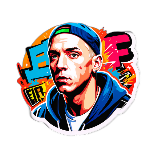 Graffiti-Sticker mit berühmtem Zitat von Eminem