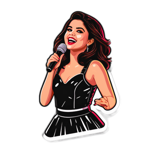 Ilustração de Selena Gomez em um palco