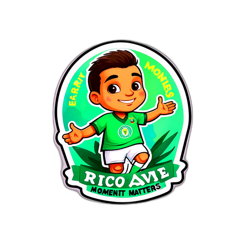 Милый стикер с Рио Авом, написанный акварелью, с текстом "Каждый момент важен."