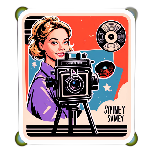 מדבקת סרטים רטרו של סידני סוויני
