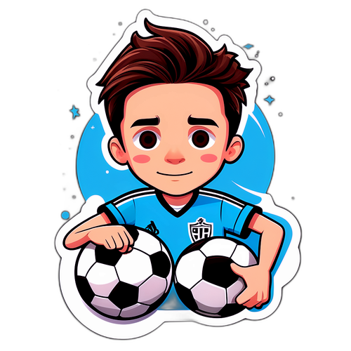 Stiker Bergaya Menampilkan Karakter Pemain Sepak Bola