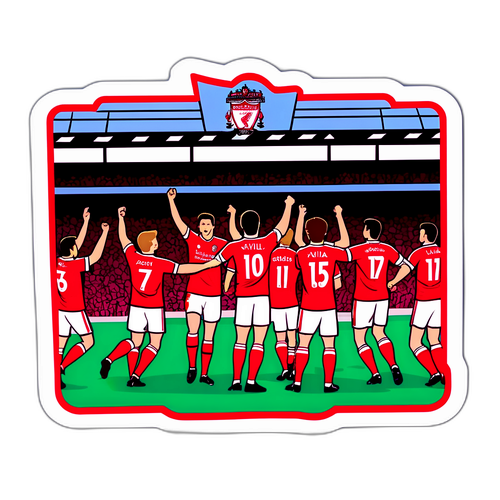 Jalkapalloteemainen tarra: Liverpool vs Aston Villa