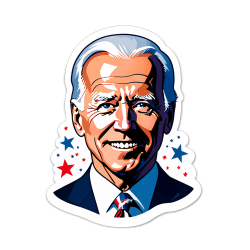 Portrett av Joe Biden med patriotiske symboler